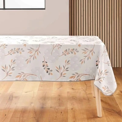 Image de douceur d&#039;intérieur, Nappe Rectangle (150 x 240 cm) Manola Naturel, Polyester Imprimé