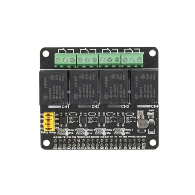 Image de SEENGREAT Module relais 4 canaux DC3,3 V/5 V avec optocoupleur pour Raspberry Pi Zero/Zero W/Zero WH/2B/3B/3B+/4B Charge jusqu&#039;à 5 A 250 V, interface GPIO 40 broches