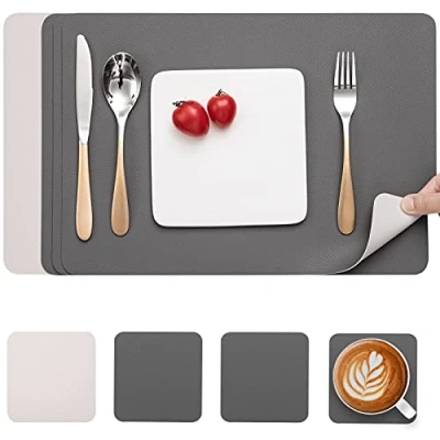 Image de Myir JUN Set de Table, Table et sou Verre en Antidérapant Double Face Lavable ImperméAbles Plastique