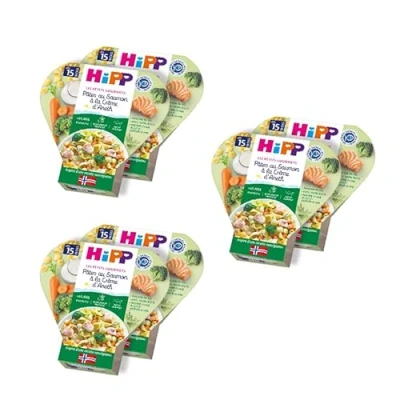 Image de Hipp Biologique Pâtes au Saumon à la Crème d&#039;Aneth 6 Assiettes de 250 g