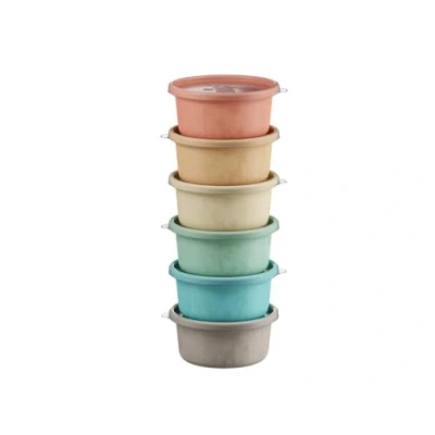 Image de nip Lot de 6 boîtes à goûter pour tout petits et bébés, avec motif mignon, sans BPA, fabriquées en Allemagne, capacité 300 ml, multicolore