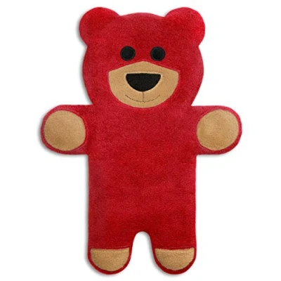 Image de LESCHI Coussin chauffant Bouillotte micro ondes 4 compartiments Animal : l’ourson teddy rouge graines de blé bio souple Idéal pour se réchauffer en hiver et apaiser le ventre