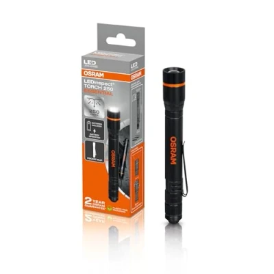 Image de OSRAM LEDinspect TORCH 250 ESSENTIAL, fonction zoom, luminosité de lm, 6500 K, 3 modes d&#039;éclairage, lampe torche d&#039;inspection LED