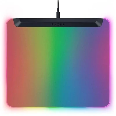 Image de Razer Firefly V2 Pro Tapis de Souris Jeu rétroéclairé RGB Port USB intégré (éclairage LED 15 Zones, Surface texturée Micro gravée pour Un Suivi Optimal, câble C détachable) Noir
