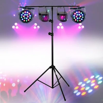 Image de Lumières soirées 4 jeux compacts et puissants, 1 Portique robuste PA DJ SONO MIX LED Soirée anniversaire mariage, Bar Disco