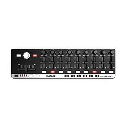 Image de Worlde Easycontrol Contrôleur Midi pour DAW et synthétiseur avec 9 faders 10 boutons 20 commutateurs 4 banques de mémoire