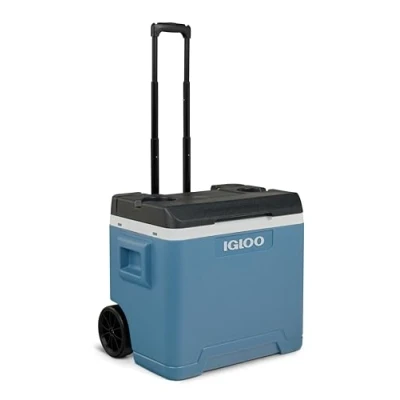 Image de Igloo IP42 Roller glacière Passive 42 L, Bleue avec roulettes et poignée télescopique, pour Loisirs, Travail Camping