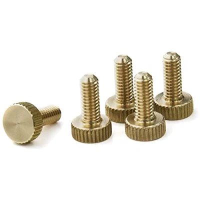 Image de PrecisionGeek Moleté Pouce vis Laiton M5 x 10mm Lot de 5