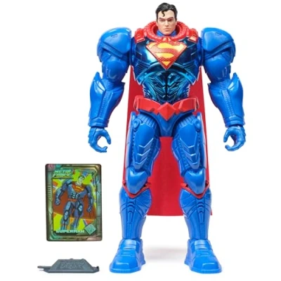Image de DC Metal Force Superman Figurine d&#039;action 30 cm avec 8 points de mouvement pour des aventures pleines d&#039;action, les enfants à partir 4 ans