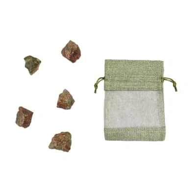 Image de Lot de 5 pierres Unakite noire naturelles 20 à 30 mm, brute protection électromagnétique, verre quartz noir naturel pour la fabrication bijoux (Unakite, 5)