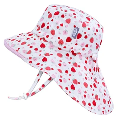 Image de Jan &amp; Jul Chapeau de Soleil d&#039;Adventure en Coton 100% pour Les Petites Filles (L: 2 5 Ans, Fraise)