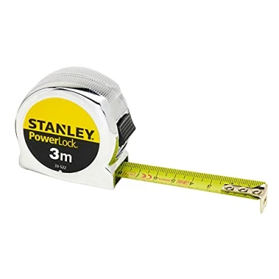 Image de Stanley 0 33 522 mètre Ruban 3m Compacte et Confortable Blocage du Revêtement mYLAR Anti abrasion Précision Classe II Position Zéro Réel Crochet 3 Rivets Agrafe pour Ceinture
