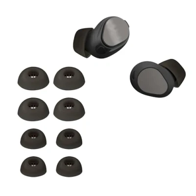 Image de kwmobile 8X Embout Compatible avec Jabra Elite 10 / E10 Embouts de Rechange en Silicone pour Écouteurs Noir