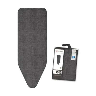 Image de Brabantia Housse pour Table à Repasser C, 124 X 45 cm Coton, Mousse 4 mm &amp; Feutre Silver