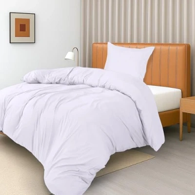 Image de Utopia Bedding Housse de Couette 1 Personne 135x200 cm avec taie d&#039;oreiller à Ourlet plissé 80x80 (Blanc) Ensembles en Microfibre Brossée Douce