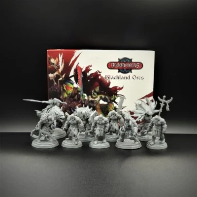 Image de Titan Forge Bloodfields Blackland Orcs Army Pack Dedicated for Fantasy Tabletop Skirmish Wargame Set of 9 Miniatures 32mm Scale Age 14+