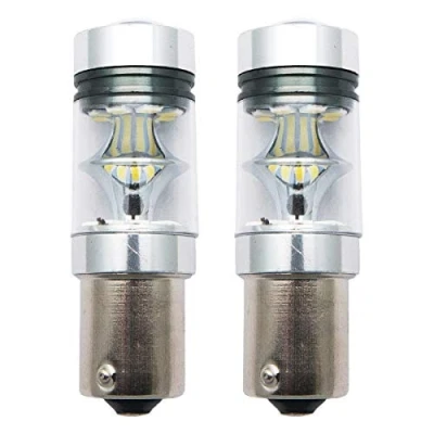 Image de Maso 1156 Lot de 2 Feux freins voiture 100 W BA15S 382 P21W XBD Blanc LED, Stop stationnement, Ampoule Canbus
