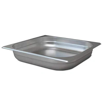Image de Allpax Récipient GN 2/3 en acier inoxydable Hauteur 65 mm gastronormique de qualité alimentaire et résistant à la chaleur, égoutter ou comme insert cuisson dans le réchaud