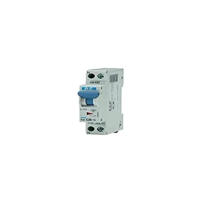 Image de EATON 264747 PLG4 C20/1N DISJONCTEUR MODULAIRE PH/N Blanc MANETTE BLEUE 1P+N / 20 A COURBE C Raccordement à vis