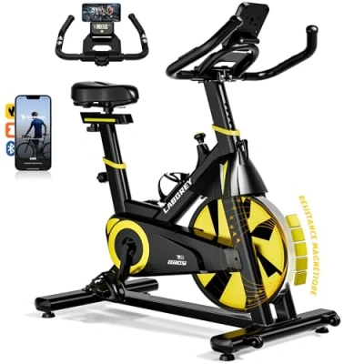 Image de LABGREY Vélo d&#039;Appartement, de Fitness et d&#039;Exercice d&#039;Intérieur, Résistance Magnétique Ajustable, Écran LCD Silencieux, Guidon Siège Réglables pour Entraînement Cardio à la Maison