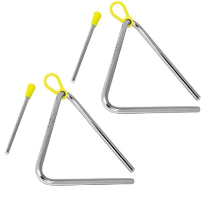 Image de TIGER 15 cm Lot de 2 Triangle avec mailloche