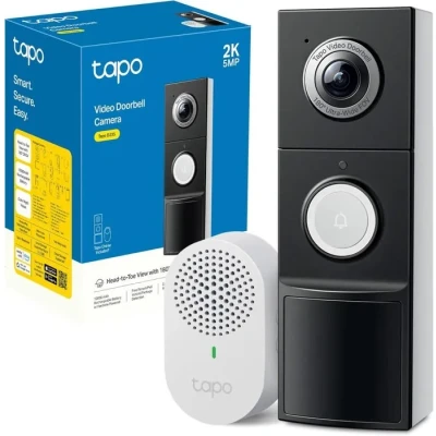 Image de Sonnette vidéo 2K 5MP Tapo D235 Batterie ou filaire Détection De Mouvement Audio bidirectionnel IP66