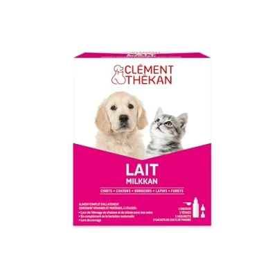 Image de Clément Thékan Lait Milkkan en Poudre Aliment complet d&#039;allaitement des Chiots et Chatons 400 g (2x200 g)