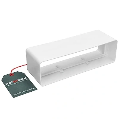 Image de KOTARBAU® Raccord pour système de ventilation 205 mm x 60 Canal plat tuyau rectangulaire Blanc Conduit d&#039;évacuation efficace En plastique
