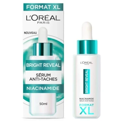 Image de L&#039;Oréal Paris Sérum Anti Taches Enrichi en Niacinamide Soin Exfoliant &amp; Unifiant Pour Tous Types de Peau Bright Reveal Format XL 50 ml