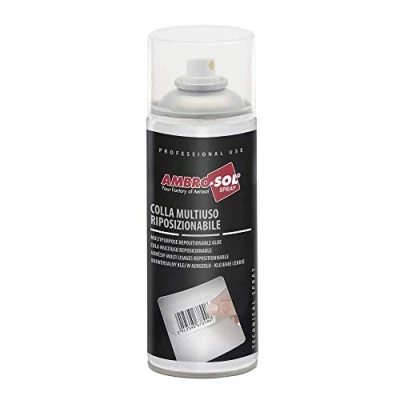Image de Ambro Sol I257 Colle Multi Usage Repositionnable, Permet de Coller, Détacher et Rattacher Les Produits sans Altérer, Aérosol en Fer Blanc 100% Recyclable à l’Infini 400 ml
