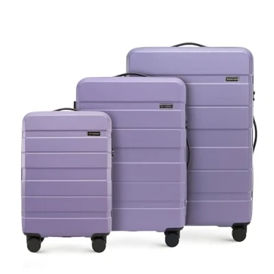 Image de WITTCHEN COMODO Line Ensemble de valises Valise Voyage Bagage Rigide en ABS Serrure TSA Taille (S+M+L) Violet