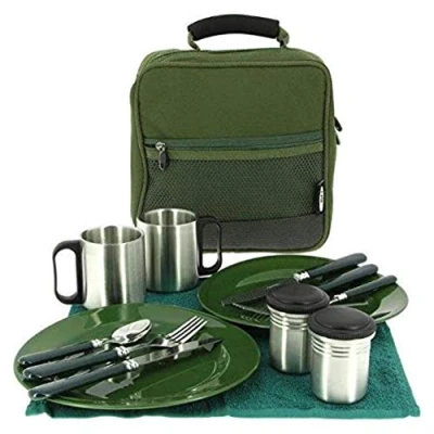 Image de NGT Ensemble complet de couverts pour 2 personnes avec Boîte Rangement Ustensile camping