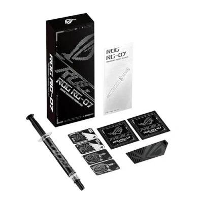 Image de Kit de pâte Thermique ASUS ROG RG 07 Performance (3 g, Haute conductivité Thermique, Formule Durable, Comprend Un Outil d&#039;application, des pochoirs et Chiffons Nettoyage)