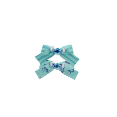 Image de Disney Lot 2 Barrettes Enfant Stitch Pinces à Nœud Fille Pour Cheveux Fins Accessoire Coiffure Bébé Coiffer, Plates Lilo &amp; Longue Tenue Produit Officiel