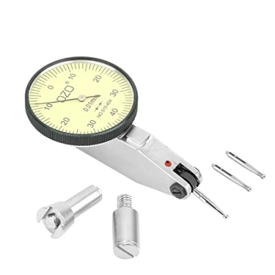 Image de indicateur de précision métrique à cadran en queue d&#039;aronde, test avec 2 sondes mesure (acier au tungstène)
