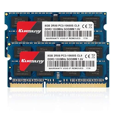 Image de Kuesuny 16Go Kit (2x8Go) DDR3 Mémoire RAM 1333MHz PC3 10600S SODIMM Memory Upgrade for MacBook Pro,iMac,Mac Mini (2x8GB) Ordinateur Portable Compatible with Apple