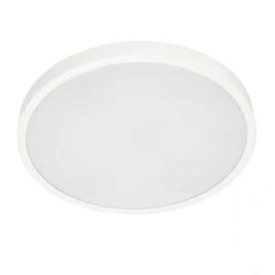 Image de EDO Plafonnier LED PERETI 24W, Blanc 35cm, Éclairage de Plafond 220 240V, IP44, 4000K Neutre, 2400lm, Luminaire Intérieur Moderne, Lampe LED, EDO777613
