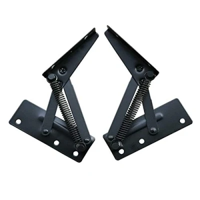Image de INCREWAY 1 paire de charnières à ressort pliables Noir Robuste Support levage 80 degrés Charnière porte d&#039;armoire pliable pour canapé, tiroir, lit