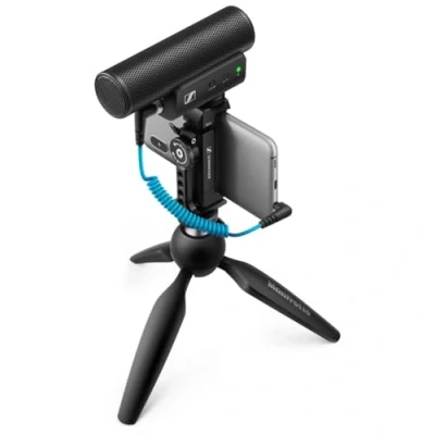 Image de Sennheiser MKE 400 + kit mobile, microphone directionnel pour caméra avec pince smartphone et mini trépied Manfrotto PIXI, 509257
