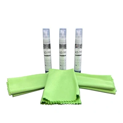 Image de ARNOG x3 Spray nettoyant pour lunettes avec chiffon de nettoyage 5 ml contenu dans chaque flacon un en douceur et profondeur vos verres effet anti buée sans alcool