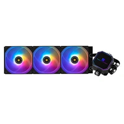 Image de Thermalright Frozen Prism 360 Black ARGB CPU Liquid Cooler, pompe contrôlée PWM efficace 3300RPM, TL E12 V2 series Fanx3, pour AMD AM4/AM5, Intel 1150/1156/1200/1700 / 20XX