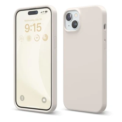 Image de elago Coque en Silicone Liquide Compatible avec iPhone 15 Plus, de qualité supérieure, Protection intégrale [Structure à 4 Couches Anti Choc], Doublure Microfibre Douce
