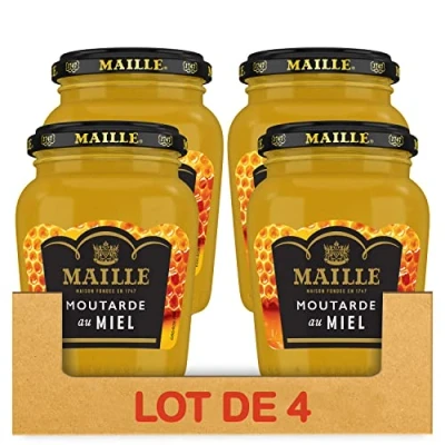Image de Maille Moutarde Au Miel Bocal, Recette Gourmande et Parfumée, 230g Lot de 4