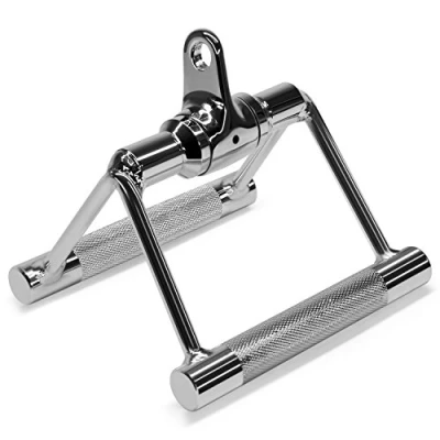 Image de Yes4All TX83 Cable Attachment Grip Rotating Handle Mixte, E. Poignée Double D, chromée rotative, Standard