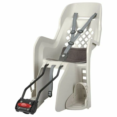 Image de POLISPORT 8406500005 Siège arrière Joy 29&#039;&#039; pour vélos avec Roues de 26&#039;&#039; à adapté aux Enfants pesant 9 22Kg ancrage au Cadre en Color Crème/Gris Foncé