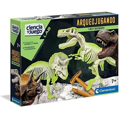 Image de Clementoni Archéojouter T Rex et Tricératops Does Not Apply Jeu de Science éducative, 55054, Multicolore, 35.1 x 26.2 7.4