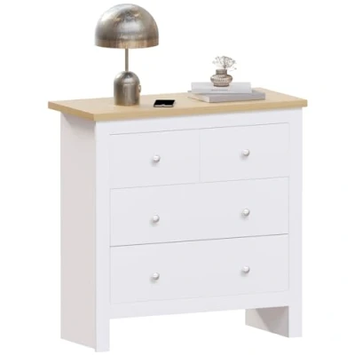 Image de Vida Designs Arlington Commode Moderne 2 + tiroirs Blanc