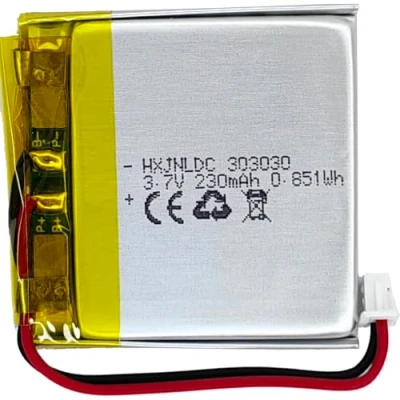 Image de DC 3.7v 230mah 303030 Batterie Lithium polymère Rechargeable pour l&#039;électronique Maison 3.7 5v avec intégrée 2 Fils et lumière LED