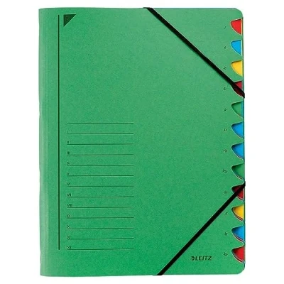 Image de Esselte Leitz 39120055 Trieur à onglets en carton, 12 (Vert) (Import Allemagne)