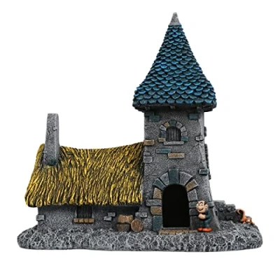 Image de Aquadella, Figurine Les Schtroumpfs Forêt Maison Gargamel, Hautement détaillée et fabriquée en résine de Polyester, Non Toxique pH Neutre, pour Aquariums d&#039;eau Douce mer